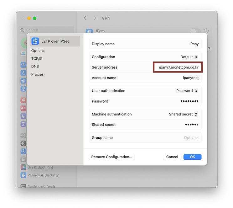 MAC OS IKEv2 VPN Connection